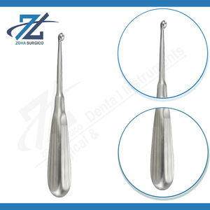 Curette manuelle de haute qualité Bruns Bone, 225 mm de long, à angle, largeur 3 mm, en acier inoxydable chirurgical, instruments certifiés CE - Product Image 3