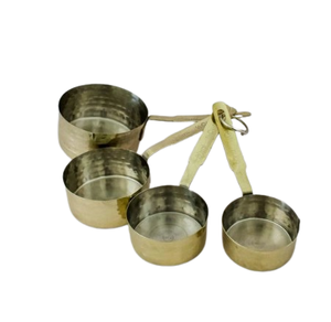 Juegos de tazas medidoras con acabado dorado Juego de tazas medidoras de té y café de acero inoxidable de alta calidad - Product Image 3