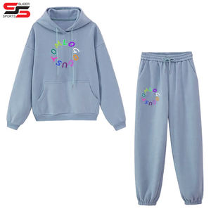 Chándal de deporte personalizado de alta calidad de algodón y poliéster 300 GSM, chándales de moda lisos para hombres - Product Image 2