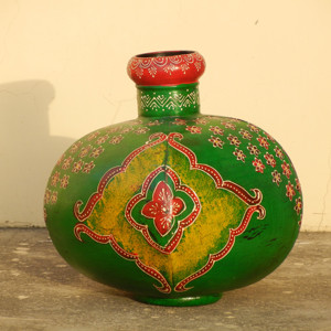 Vase à fleurs en métal peint à la main pour la décoration de la maison Récipient décoratif fait à la main Pot peint en relief pour la décoration de mariage et les cadeaux - Product Image 3