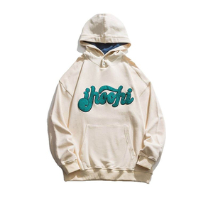 เสื้อฮู้ดปักลายปะติดแบบ500gsm มีฮู้ดแนววินเทจใหม่2025เย็บและตัดเย็บแบบครอปหินกรด - Product Image 2