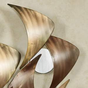 Sculpture murale abstraite multi métallique fabriquée à la main Décoration d'art moderne en métal - Product Image 3