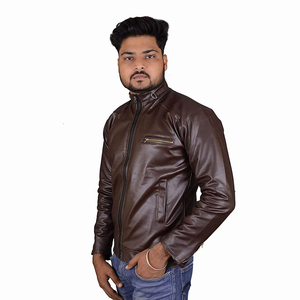 Chaqueta de Motociclista de Cuero Genuino para Hombre, Ajustada, de Invierno, con Cremallera, Resistente al Viento e Impermeable, OEM - Product Image 4