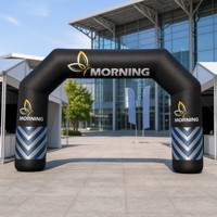 Arche gonflable publicitaire personnalisée MORNING en forme droite, angulaire ou ronde pour le marketing sportif, les mariages et les salons professionnels