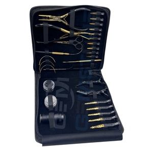 Professional Hair Extension Tool Kit with Micro Bead Pliers 7 inch Hair Extension Clips <b>Needles</b> Thread Comb & Storage <b>Case</b> - Product Image 1