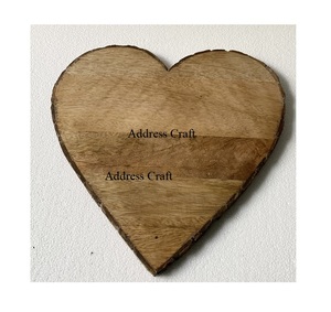 New Stylish Modern Design <b>Heart</b> Shape <b>Wood</b> Chopping Board With Bark Border <b>Wood</b> Breakfast Board Charcuterie Board Cheese Platter - Product Image 1