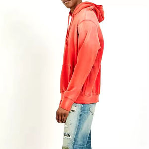 Applique Broderie Lourd À Capuche En Détresse Pull Veste Acide Vintage Lavage Hommes Streetwear À Capuche & sweats - Product Image 3