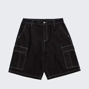 Summer Streetwear Hip Hop Baggy <b>Jean</b> Shorts New Arrival Loose Fit Fashion Denim Shorts for <b>Men</b> - Product Image 1