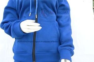 Sudadera con Capucha Azul Rey de Algodón Grueso y Felpa, Transpirable, Casual, con Bordado Personalizado, Estilo Urbano, Premium, al por Mayor, para Mujer - Product Image 2