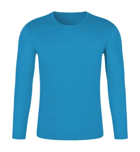Camiseta Deportiva Casual de Manga Larga para Hombre, 100% Algodón, Secado Rápido, Corte Ajustado, Color Sólido, con Bolsillo, Tejido de Punto - Product Image 5