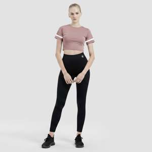 Dusty Pink Slim Fit Yoga <b>Top</b> with Breathable Soft Lightweight Spandex Fashion Design Solid Style Front Logo Plus Size Option - Product Image 4