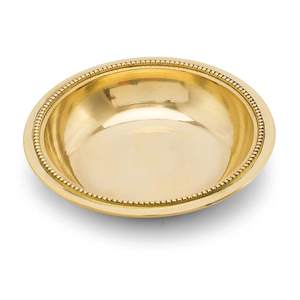 Cuenco para servir de latón puro, diseño liso dorado ecológico pulido para vajilla de comedor de cocina - Product Image 1