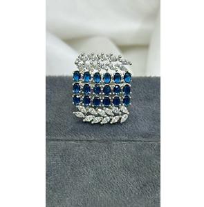 Bague en argent de qualité supérieure, ajustable, avec zircon cubique, pour les occasions spéciales, les fêtes et les mariages, collection pour femmes et filles - Product Image 3