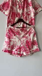 Ensemble de pyjama court d'été pour femmes bloc de main imprimé coton vêtements de nuit doux avec caractéristique thermique fait à la main pour elle - Product Image 4