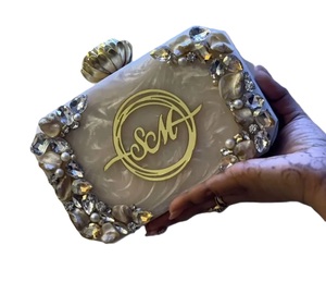 Eco Friendly Lady Fashionable Resin Clutch Bag Evening Purse Indian Factory Handmade Resin Clutch Evening Party Women Bag Ladies - Product Image 3