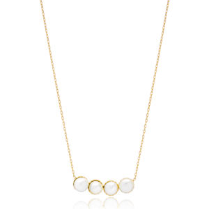 Élégant collier pendentif femme turque en argent sterling 925 fait à la main avec perle en forme de boule pour cadeau de mariage - Product Image 1