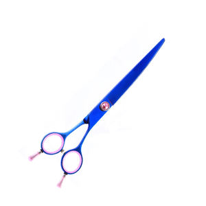 Ciseaux de toilettage pour animaux de compagnie de couleur bleu titane avec repose-doigt double et ciseaux de toilettage à usage professionnel à vis fantaisie - Product Image 6