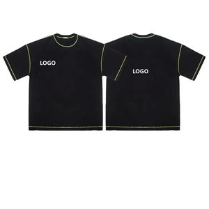 เสื้อยืดผู้ชายทรงหลวมเปิดไหล่, เสื้อยืดผ้าคอตตอน100% บ็อกซี่โอเวอร์ไซส์ทรงหลวม - Product Image 1