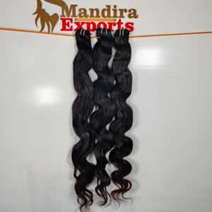 100% máquina de doble trama Natural Bodywave indio sin procesar negro virgen paquetes estilos de onda templo extensiones de cabello humano - Product Image 2