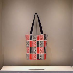 Bolsa de Mano Ecológica Reutilizable Alternativa a la Tela, Tejida a Mano con Diseño Ikat, con Cierre y Asas de Algodón Premium, para Compras, al por Mayor - Product Image 5