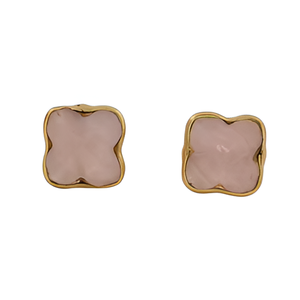 ดอกไม้แกะสลักทรงดอกกุหลาบอัญมณีควอตซ์925ต่างหูชุบทองเงินสเตอร์ลิงต่างหูแฟชั่นสำหรับวันครบรอบแต่งงาน - Product Image 4