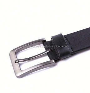 Cinturones de cuero genuino de piel de vaca para hombre informales negros personalizados con hebillas de alfiler con estilo popular y logotipo personalizado - Product Image 2