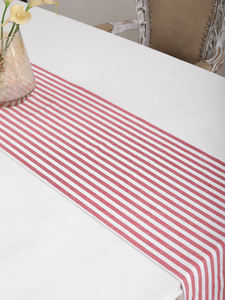 Chemin de table 100% coton teint en fil à rayures rouges Style moderne de luxe Techniques tissées Accueil Hôtel Fête de mariage Cuisine Utilisation en extérieur - Product Image 3
