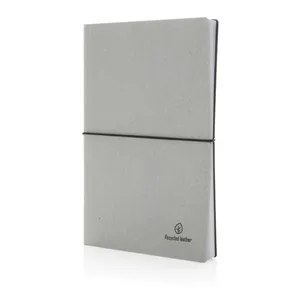 <b>A5</b> GRS Sustainable Notebook with Recycled Leather Cover Eco-Friendly Merchandising Product - Product Image 1