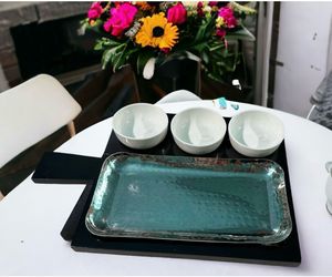 Moderna Bandeja de Aperitivos de Acero Inoxidable Ecológica y de Lujo con Tazones para Servir Comida en Fiestas y Eventos - Product Image 2