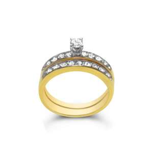 14k Yellow Gold Bridal <b>Set</b> with 0.57ct <b>Emerald</b> Cut Zircon Main Stone Diamond Sidestone Accented Fine Pearl <b>Jewelry</b> for Parties - Product Image 1