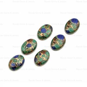 Meilleure Qualité 10x14mm Azurite Cuivre Composite Forme Ovale Flatback Cabochon Poli Lisse Quartz Fabrication de Bijoux Pierres Précieuses Lâches - Product Image 2
