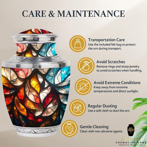 Eternal Grace Urna de cremación de aluminio hecha a mano Urnas de cremación de metal Revestimiento Meena Diseño a prueba de fugas - Product Image 5