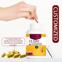 Capsules de nettoyage intestinal et de désintoxication du côlon et du foie en marque blanche, cure de 15 jours