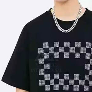 Camisetas de Hombre con Pedrería, Último Diseño de Ropa Urbana, Color Sólido, Talla Adulto - Product Image 5