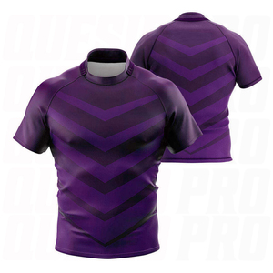 เสื้อรักบี้ไซส์ใหญ่ 100% โพลีเอสเตอร์ ระบายอากาศได้ดี ป้องกันรังสียูวี แห้งเร็ว ออกแบบโลโก้แบบซับลิเมชั่นตามสั่ง ปักลาย แขนสั้น - Product Image 5