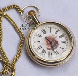 Reloj de bolsillo de latón náutico de diseñador de latón reloj de bolsillo de estilo vintage de regalo antiguo coleccionable - Product Image 2