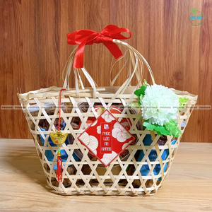 CESTA DE REGALO DE BAMBÚ Ecológica con Asas o Embalaje Ecológico Personalizable para Uso Corporativo y Personal Decoración del Hogar - Product Image 4