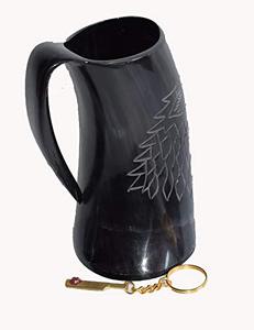 Auténticas tazas de cuerno vikingo hechas a mano por ARTESANÍA DE LUJO Orden a granel de jarras de cuerno de buey para cerveza y hidromiel Diseño elegante de animales - Product Image 4