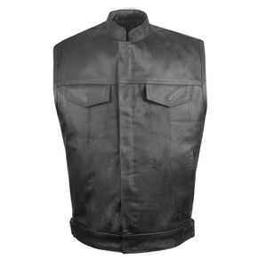 Chaleco de Cuero Genuino Personalizado de Alta Calidad para Hombre con Cierre de Cremallera y Bolsillos para Invierno, Transpirable, para Motocicleta - Product Image 6