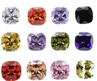 En stock – Pierres CZ à taille spéciale, forme coussin, taille feu d'artifice, couleur rose violet, zircone cubique synthétique traitée thermiquement pour bijoux