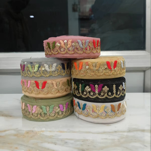 Tela de Encaje Floral Bordada 100% Poliéster al por Mayor - Estilo Elegante y Ejecutivo para Prendas Personalizadas y Textiles para el Hogar - Product Image 1