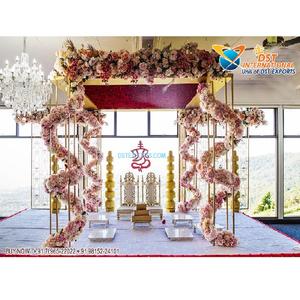 Mandaps Únicos y Modernos para Bodas, Mandap de Boda del Sur de Asia, Altar Moderno con Iluminación de Velas para Bodas Indias en EE. UU. - Product Image 1
