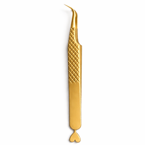 Professional Gold Lash Tweezers Curved Tip Easy Grip <b>Eyelash</b> Extension Tool Volume Lash <b>Applicator</b> - Product Image 1