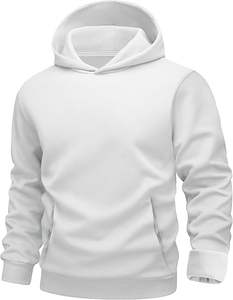 Sweat à capuche unisexe en coton épais pour l'hiver, noir délavé, surdimensionné, avec poche, broderie et impression numérique pour le streetwear - Product Image 1
