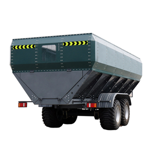 Dual Axis Silver Grain Bunker <b>Trailer</b> High Productivity Agricultural Feed Dump Cart Hay Transfer Dumper <b>Farm</b> Use - Product Image 2