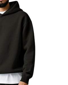 Conjunto Deportivo de Sudadera con Capucha y Pantalones Jogger de Pierna Recta para Hombre, de Forro Polar Negro, Informal de Invierno, Sudadera con Capucha y Pantalones Deportivos para Hombre - Product Image 2