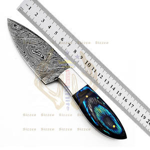 มีดเหล็กดามัสกัสแบบกำหนดได้เองสวยงามมีดใบมีดแบบคงที่สำหรับล่าสัตว์และตั้งแคมป์พร้อมด้ามจับไม้แข็ง - Product Image 6