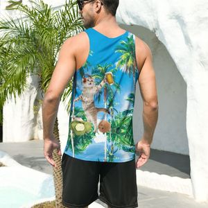 Vêtements de gym décontractés tricotés imprimés personnalisés Débardeurs de musculation par sublimation Vêtements de sport de plage pour hommes Vêtements de fitness à séchage rapide - Product Image 5