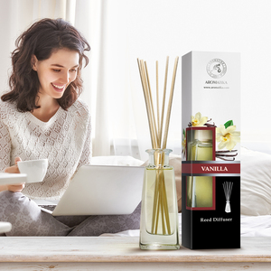 Diffuseur à bâtonnets Aromatika Vanille 100ml avec un arôme doux et chaud, parfum d'ambiance longue durée pour une pièce chaleureuse - Product Image 5
