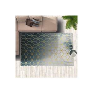Alfombra con estampado Digital de panal de Oro Verde, estilo escandinavo clásico para entrada, sala de estar, dormitorio, poliéster para adolescentes - Product Image 3